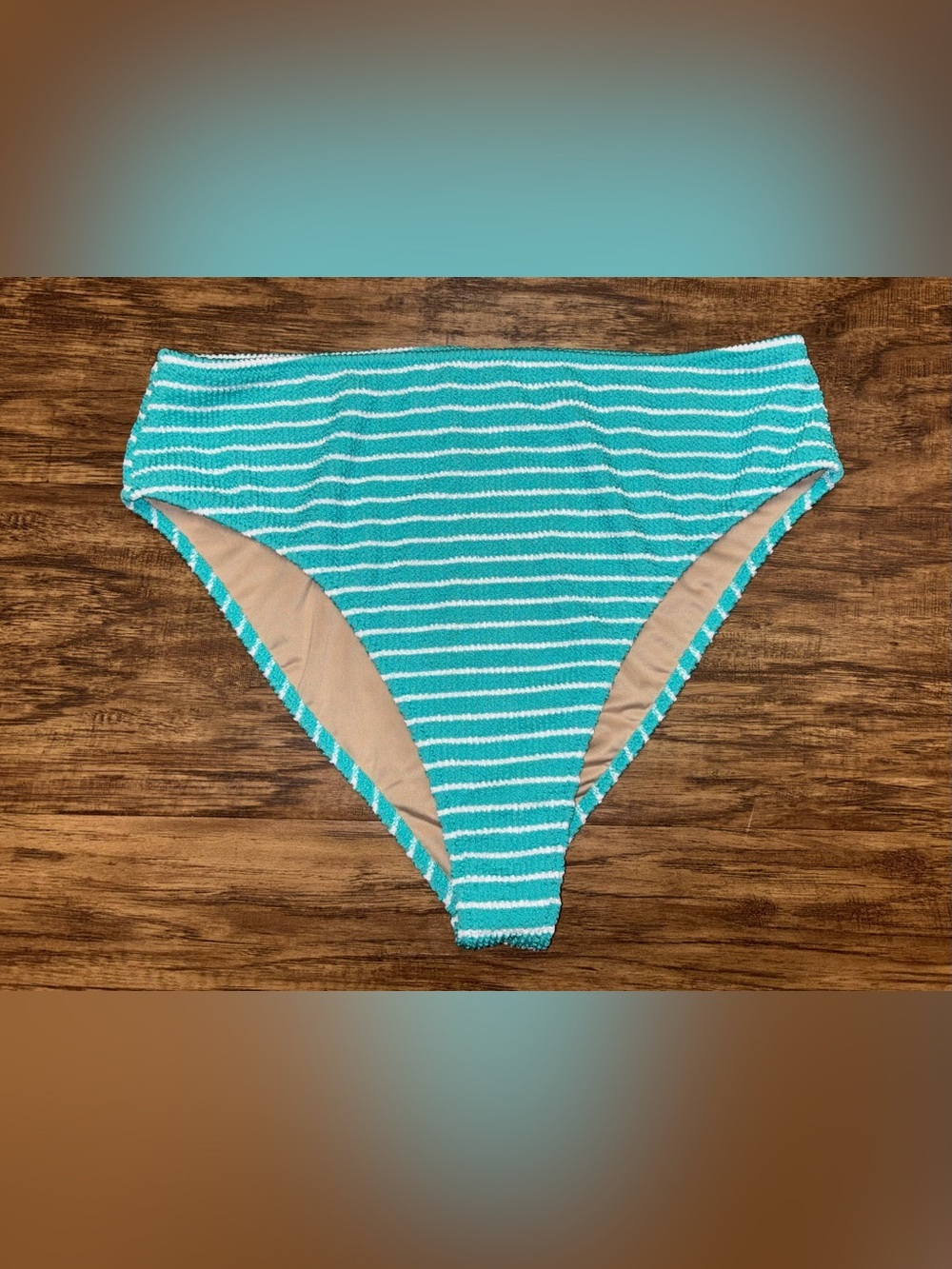 Shade & Shore High Waisted Bikini Bottom Size Large Teal